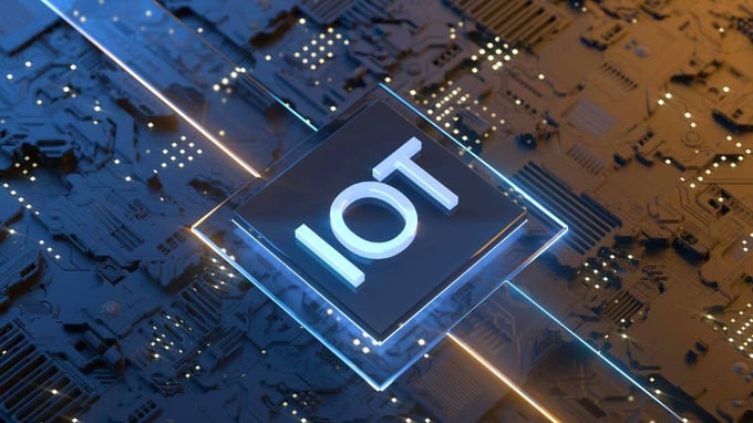 IoT-Logo repräsentiert die vernetzte Welt des Internets der Dinge.