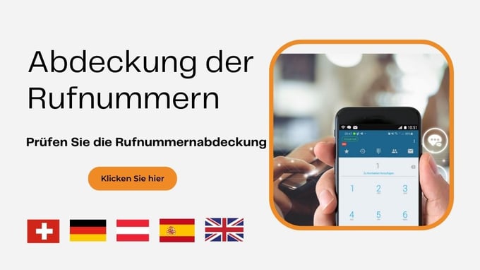  Infografik, die die bei Virtual-Call verfügbaren virtuellen Nummern darstellt. Nationale, gebührenfreie und internationale Nummern.